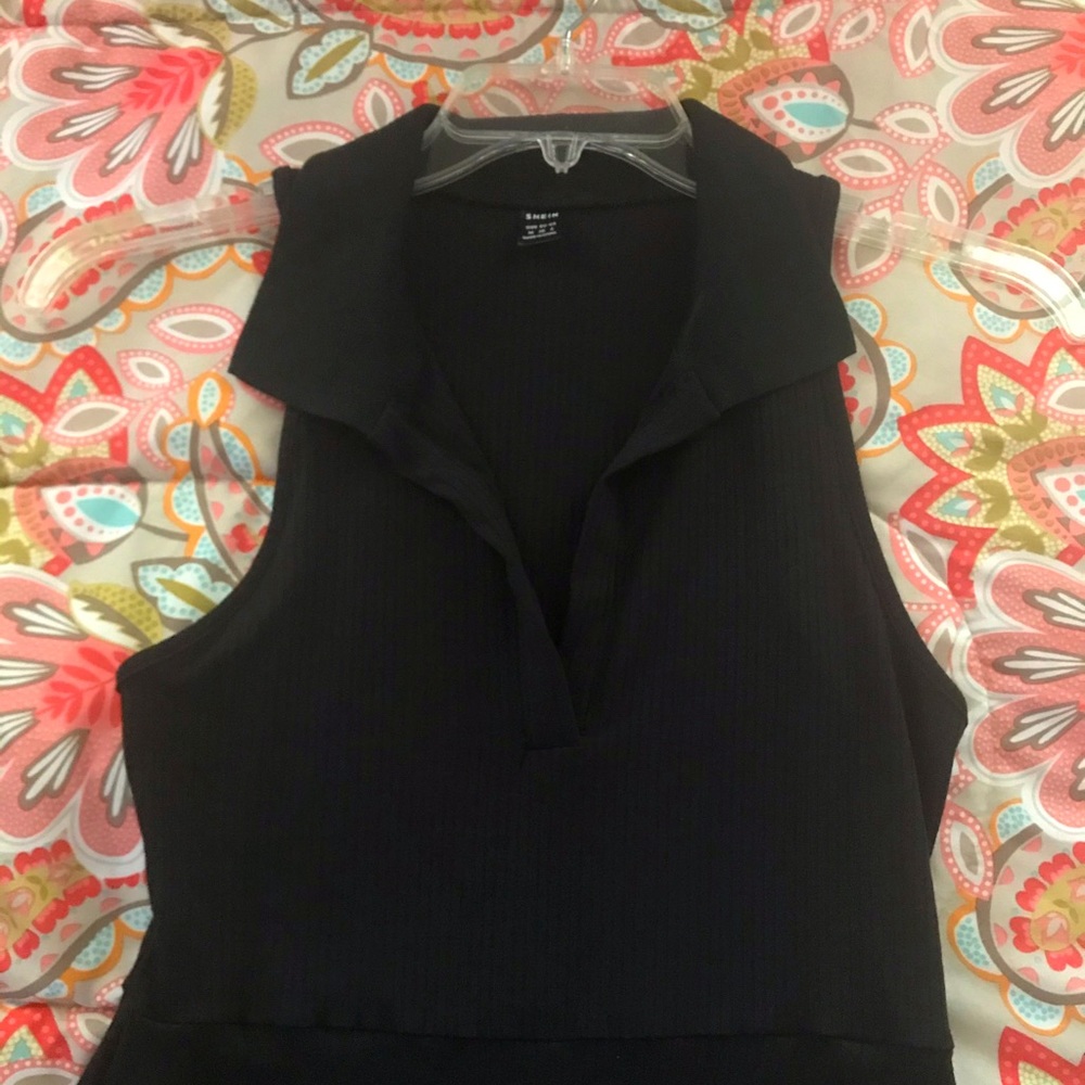 Black collared dress